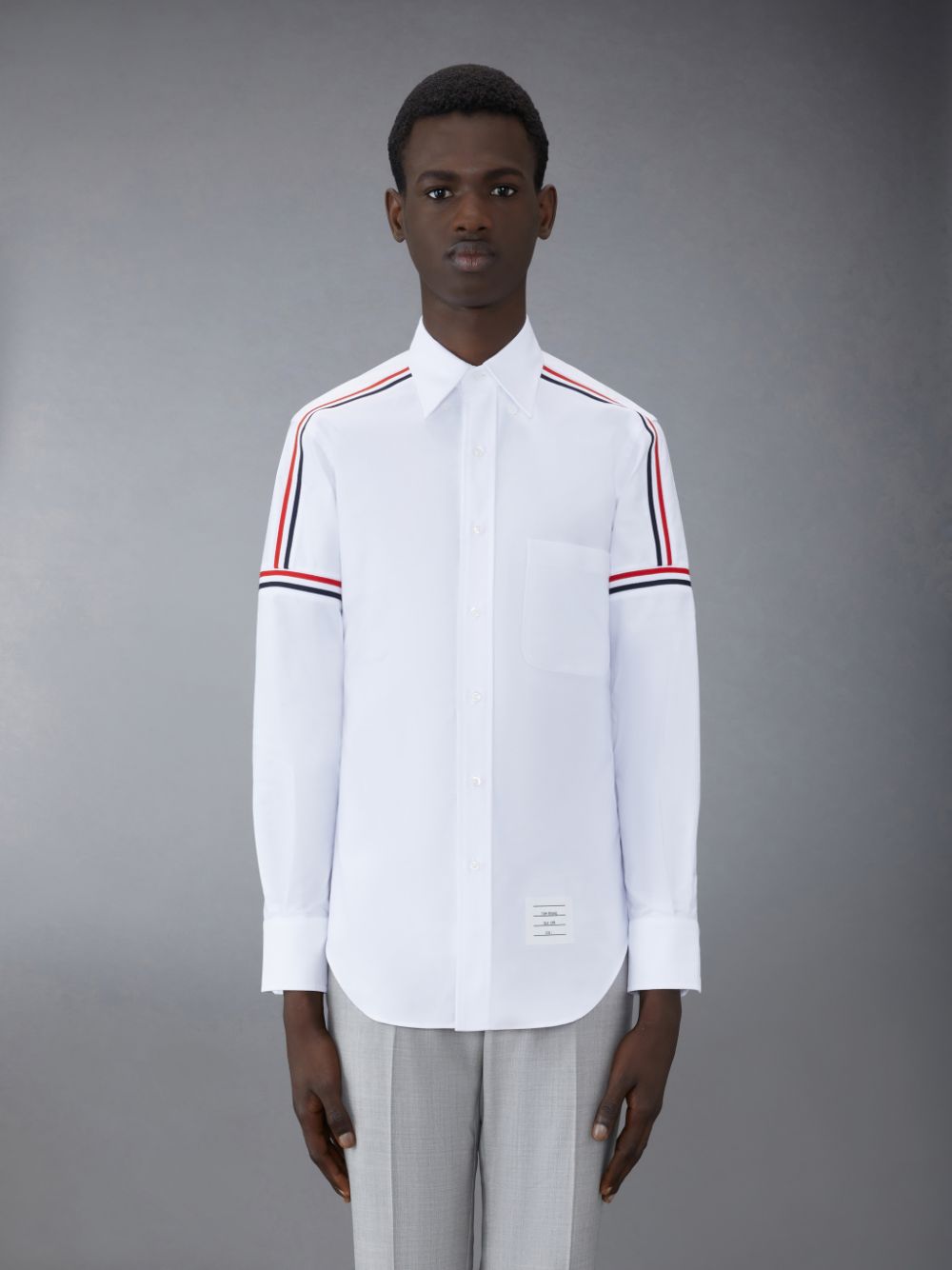 Chemises Thom Browne Oxford Elastic Homme Blanche | BQF43F07126