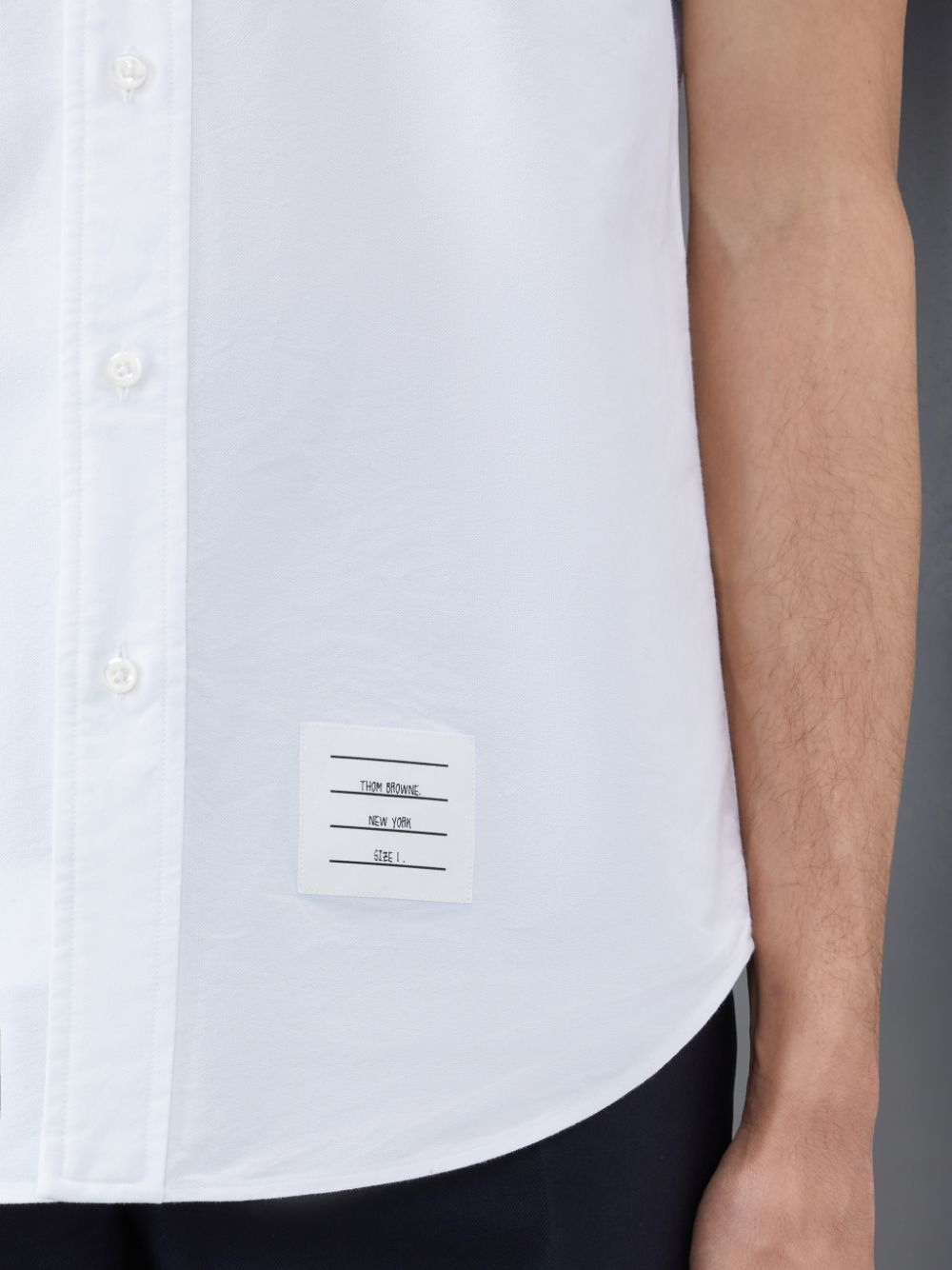 Chemises Thom Browne Oxford Grosgrain Cuff Short Sleeve Homme Blanche | AMB34O28542