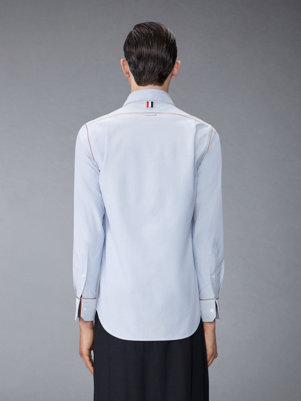 Chemises Thom Browne Oxford Grosgrain Framing Homme Bleu | WOJ04U01632