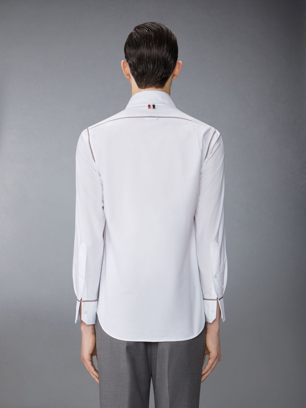 Chemises Thom Browne Oxford Grosgrain Framing Homme Blanche | TQB65B88106
