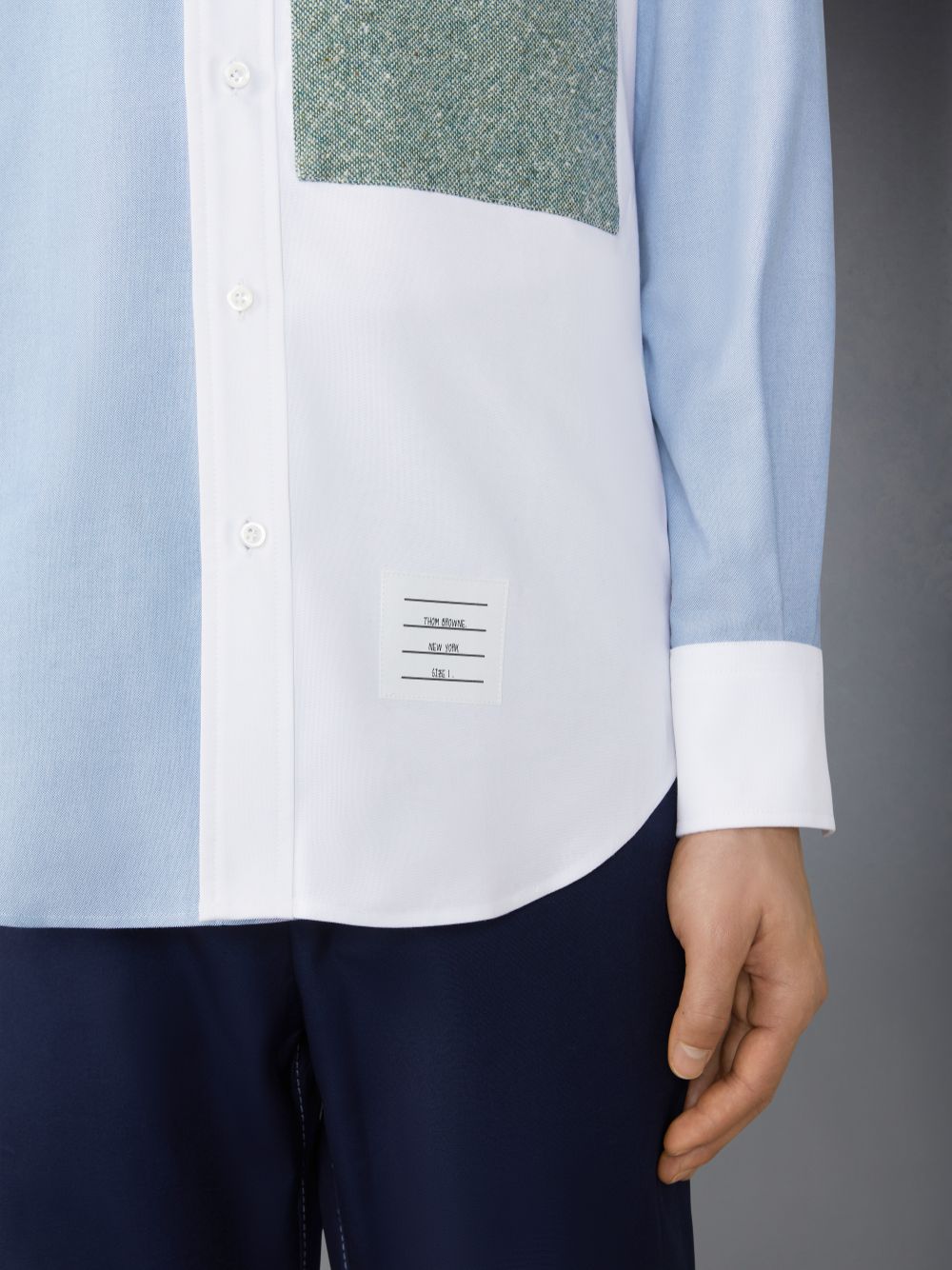 Chemises Thom Browne Oxford Rose and Raven Patch Homme Bleu | NNL83T99676