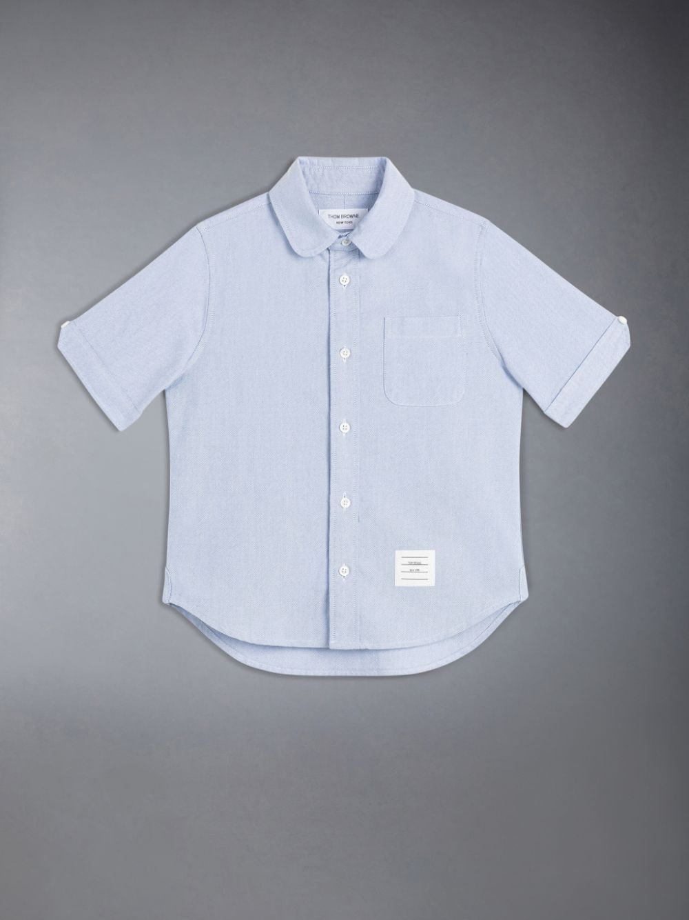 Chemises Thom Browne Oxford Round Collar Garcon Bleu | QJW08G82728