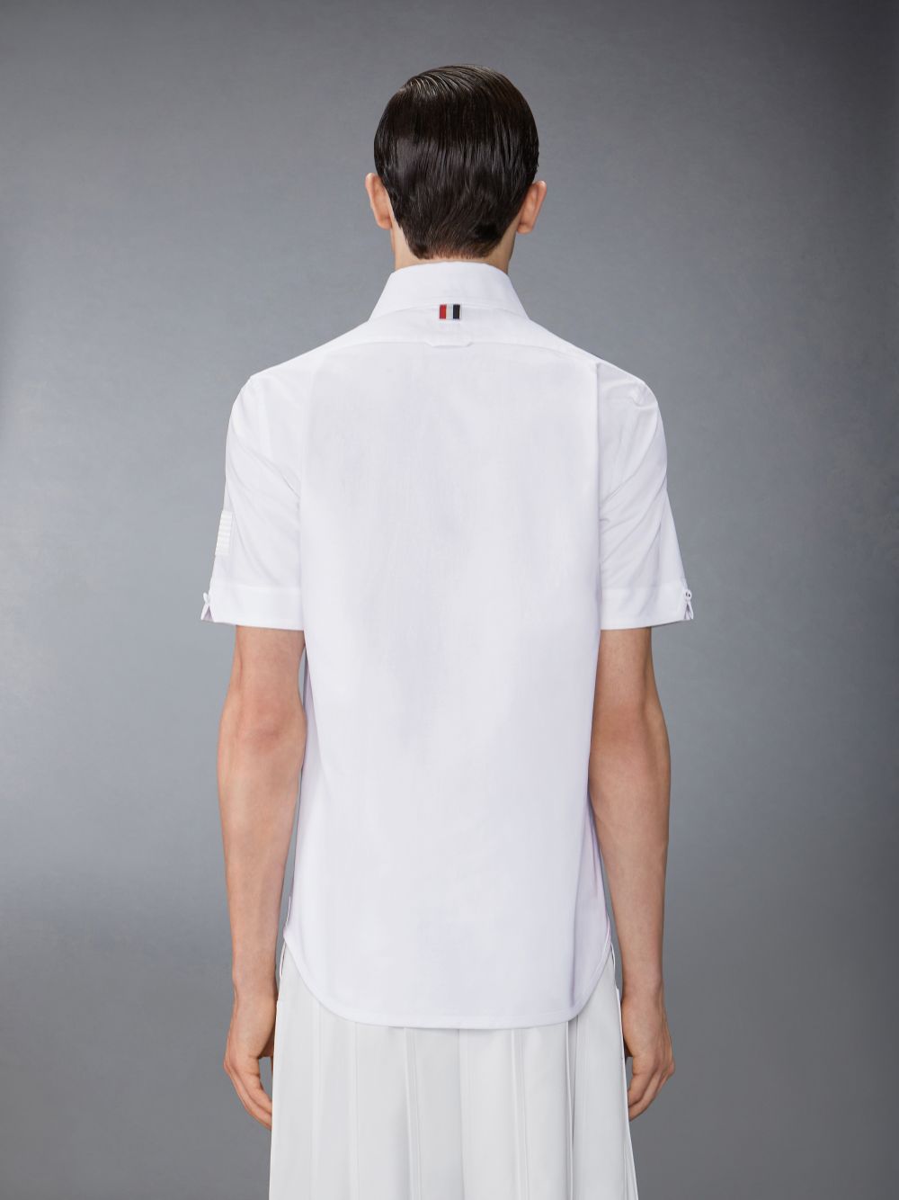 Chemises Thom Browne Oxford Self Tipping and Flag Patch Homme Blanche | NSY34M57108