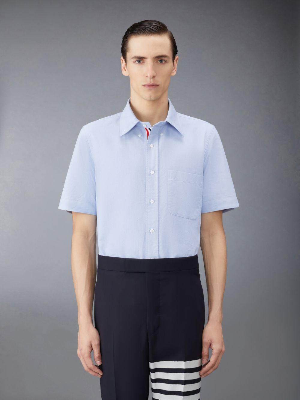 Chemises Thom Browne Oxford Short Sleeve Homme Bleu | CUO00J78515