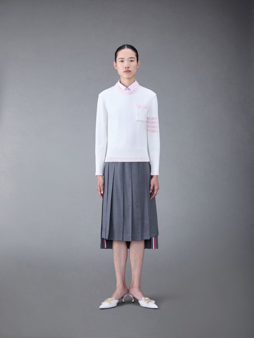 Chemises Thom Browne Oxford Sleeveless Femme Rose | OFL74W48766