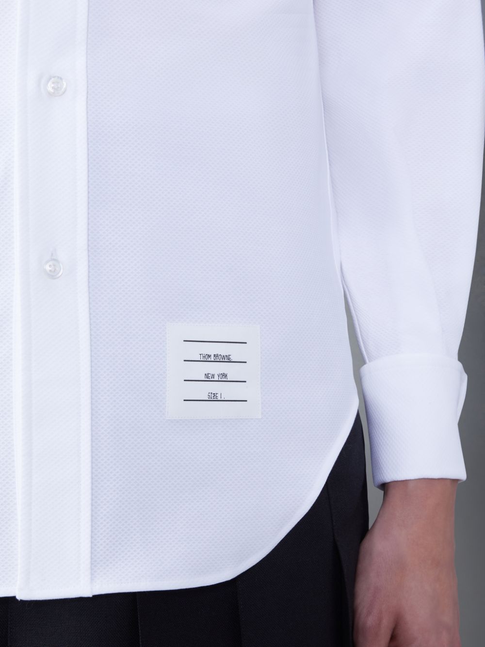 Chemises Thom Browne Pique Sequin Homme Blanche | RYJ11I24869