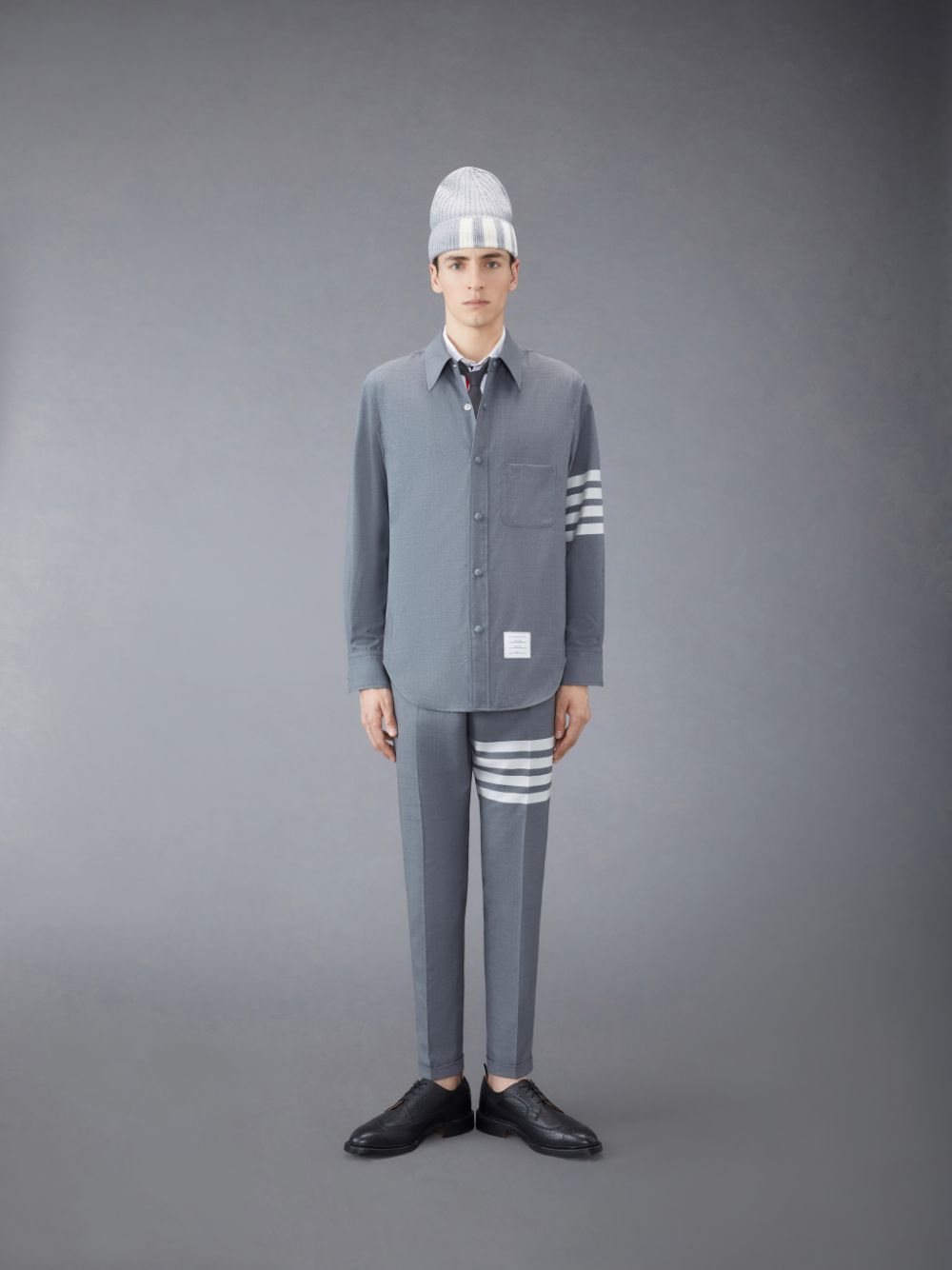 Chemises Thom Browne Plain Weave 4-Bar Jacket Homme Grise | BSZ52N66911