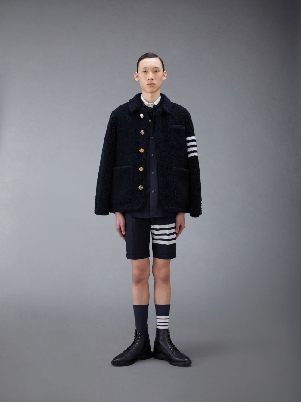 Chemises Thom Browne Plain Weave 4-Bar Jacket Homme Bleu | LCI84Q10207