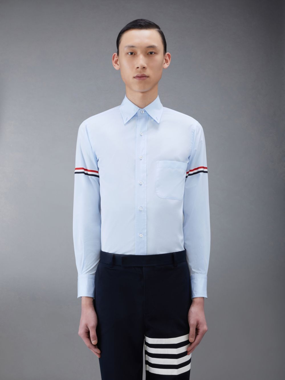 Chemises Thom Browne Poplin Armband Classic Homme Bleu | HVT92Q31309