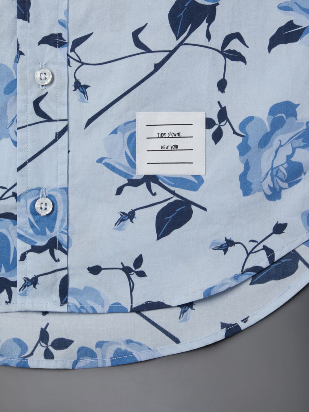 Chemises Thom Browne Poplin Rose Floral Garcon Bleu | GPS76W71715