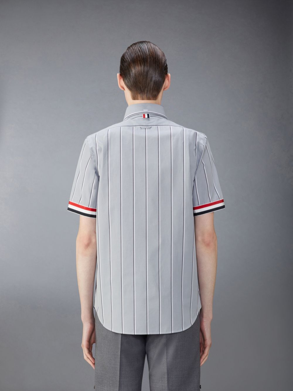 Chemises Thom Browne Poplin Striped Homme Grise | TTI74J01905