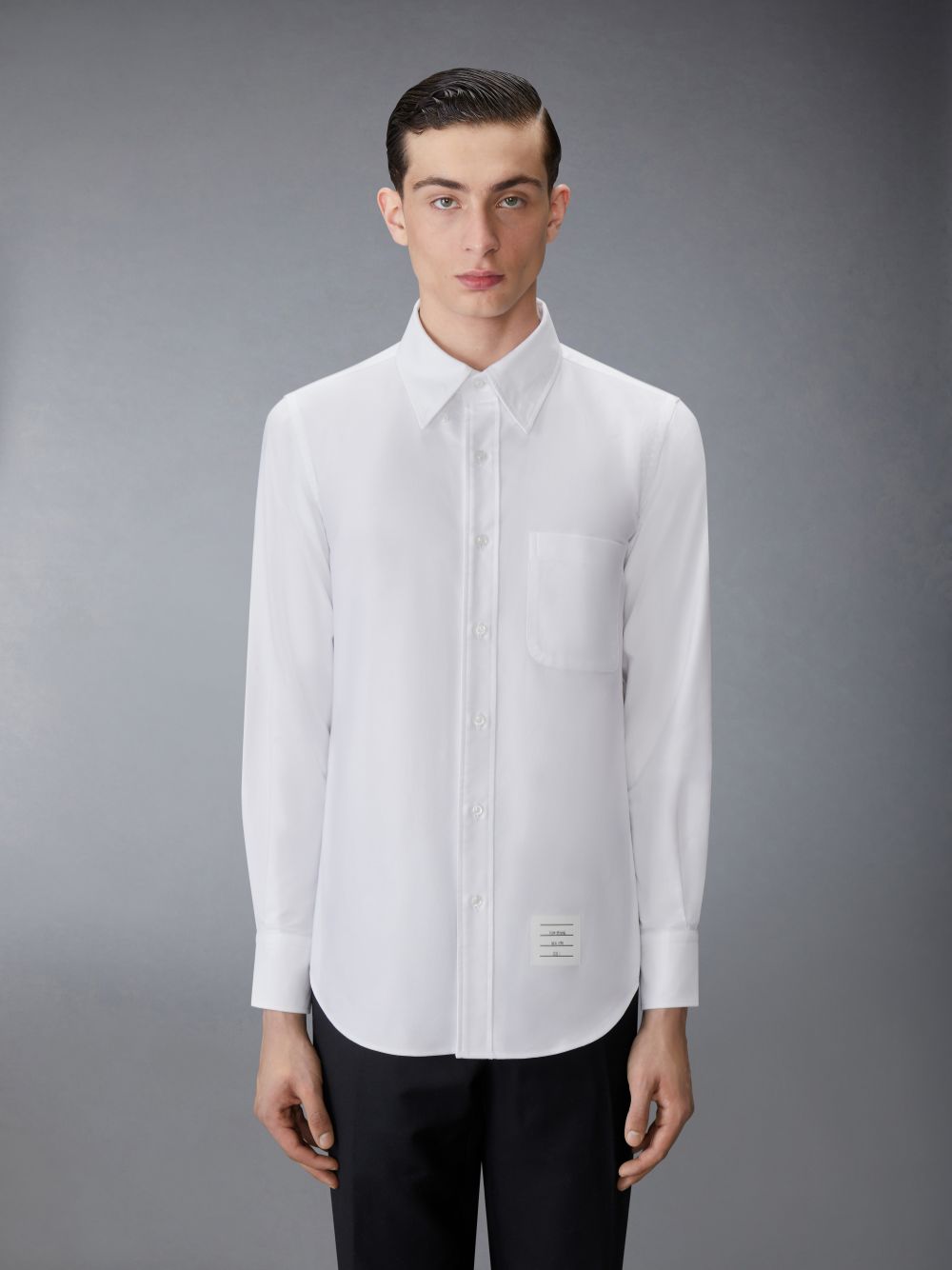 Chemises Thom Browne Solid Oxford Nevermore Embroidery Homme Blanche | VJX78D85163