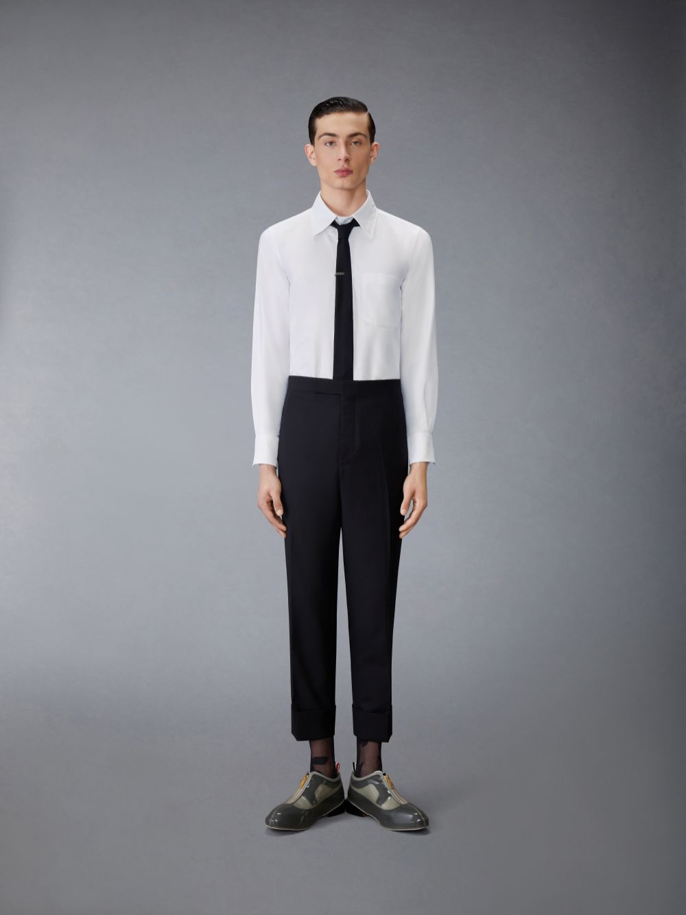 Chemises Thom Browne Solid Oxford Nevermore Embroidery Homme Blanche | VJX78D85163