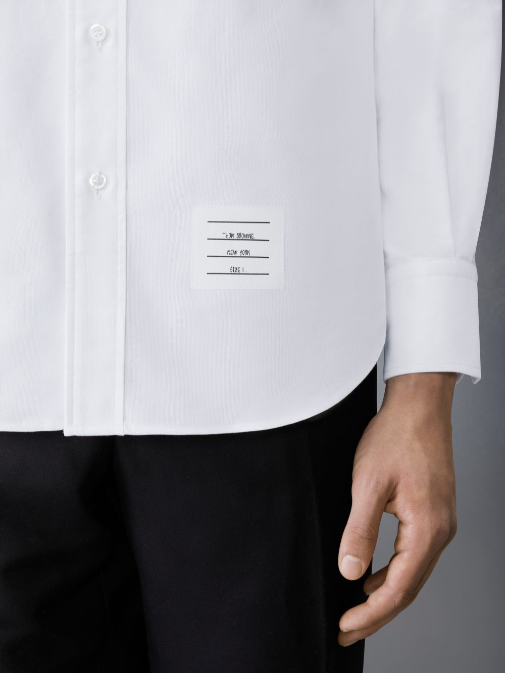 Chemises Thom Browne Solid Oxford Nevermore Embroidery Homme Blanche | VJX78D85163