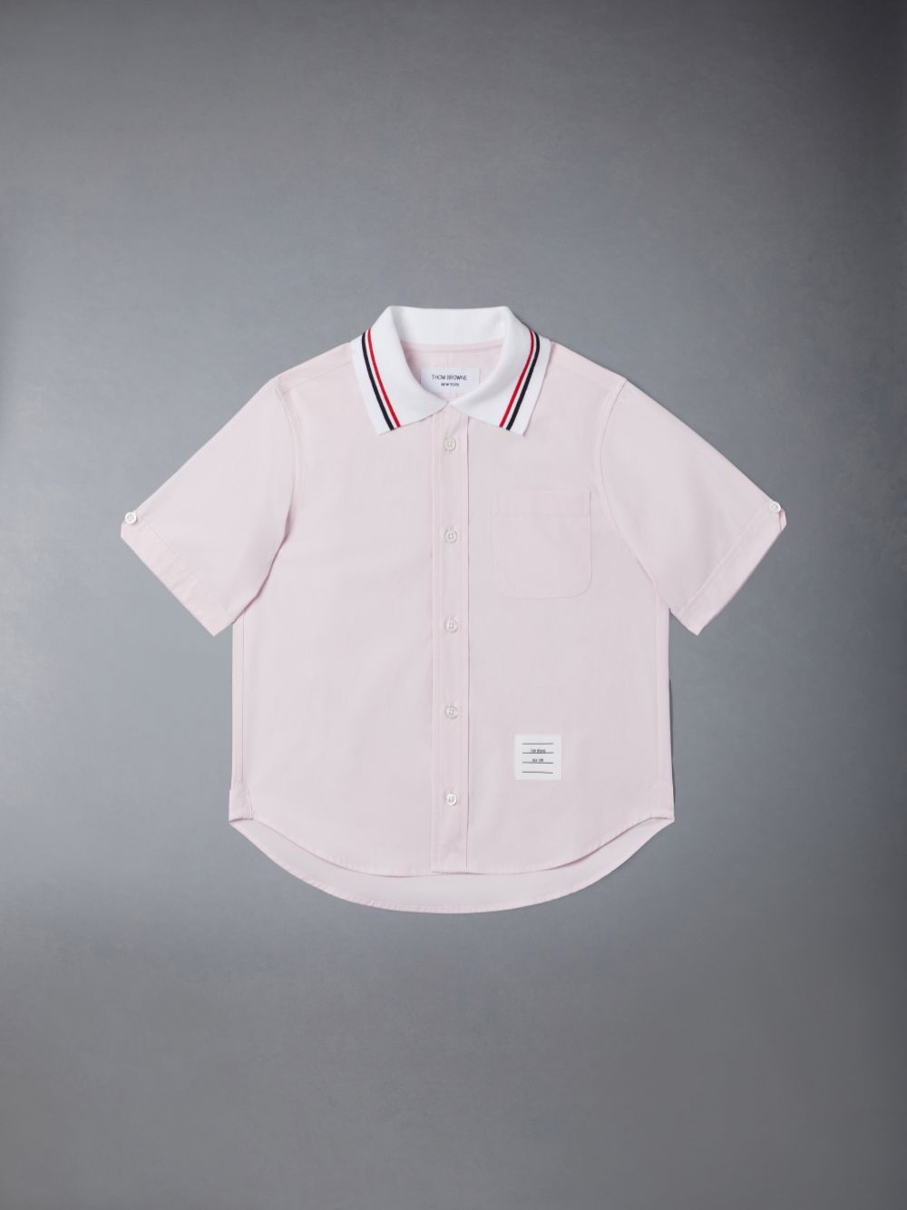 Chemises Thom Browne Solid Poplin Polo Garcon Rose | SNH34A01485