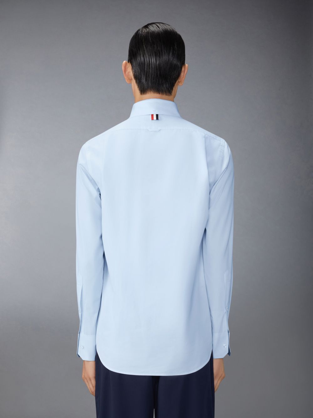 Chemises Thom Browne Solid Poplin Twin Needle Contrast Topstitching Homme Bleu | IVG73N85460