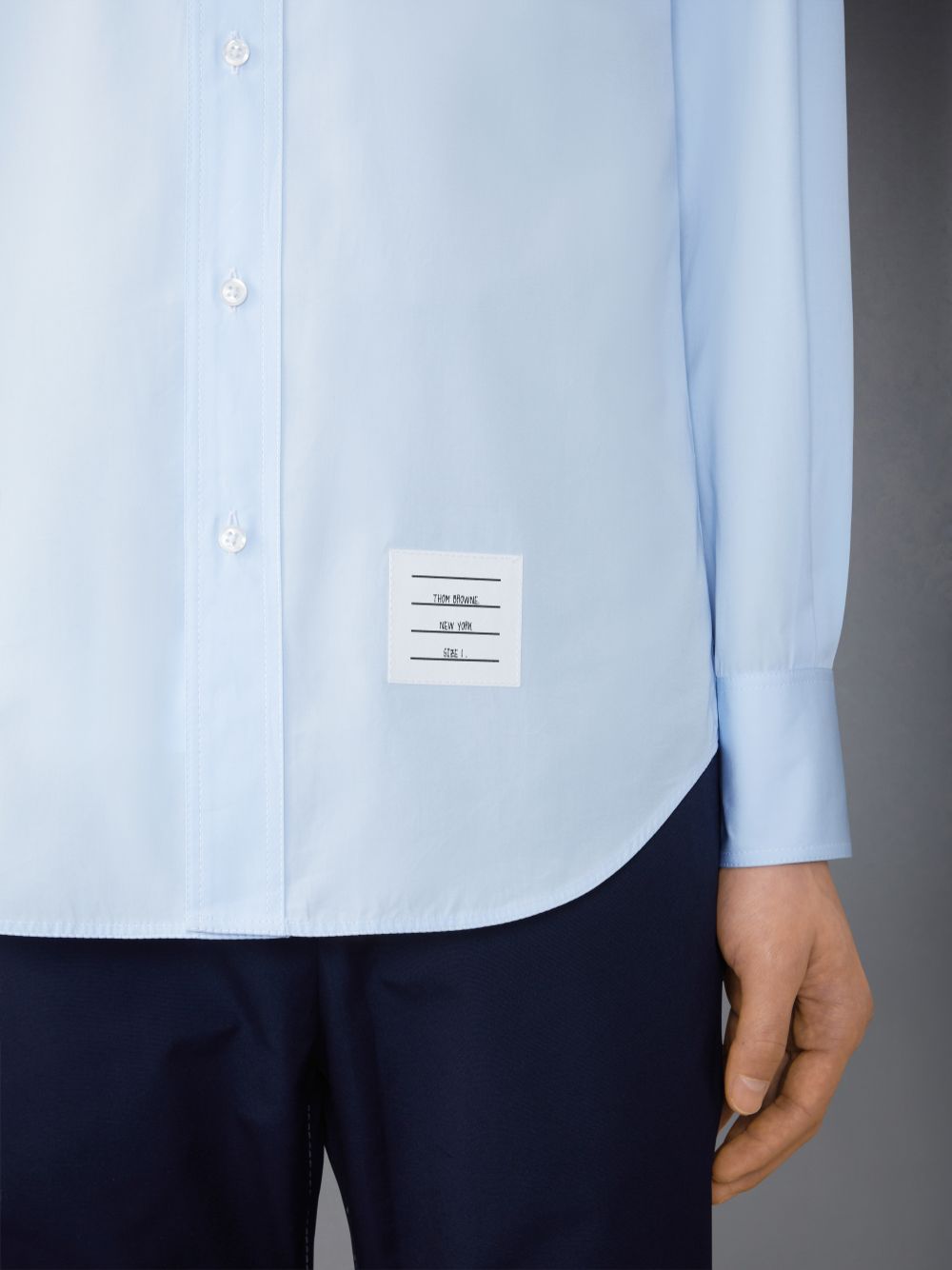 Chemises Thom Browne Solid Poplin Twin Needle Contrast Topstitching Homme Bleu | IVG73N85460