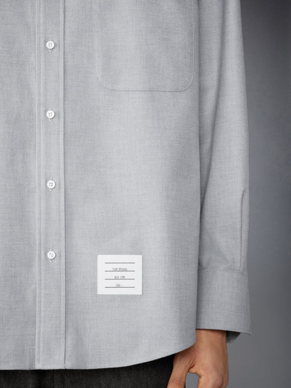 Chemises Thom Browne Stripe Cotton Flannel Oversized Homme Grise | DMJ82B54048