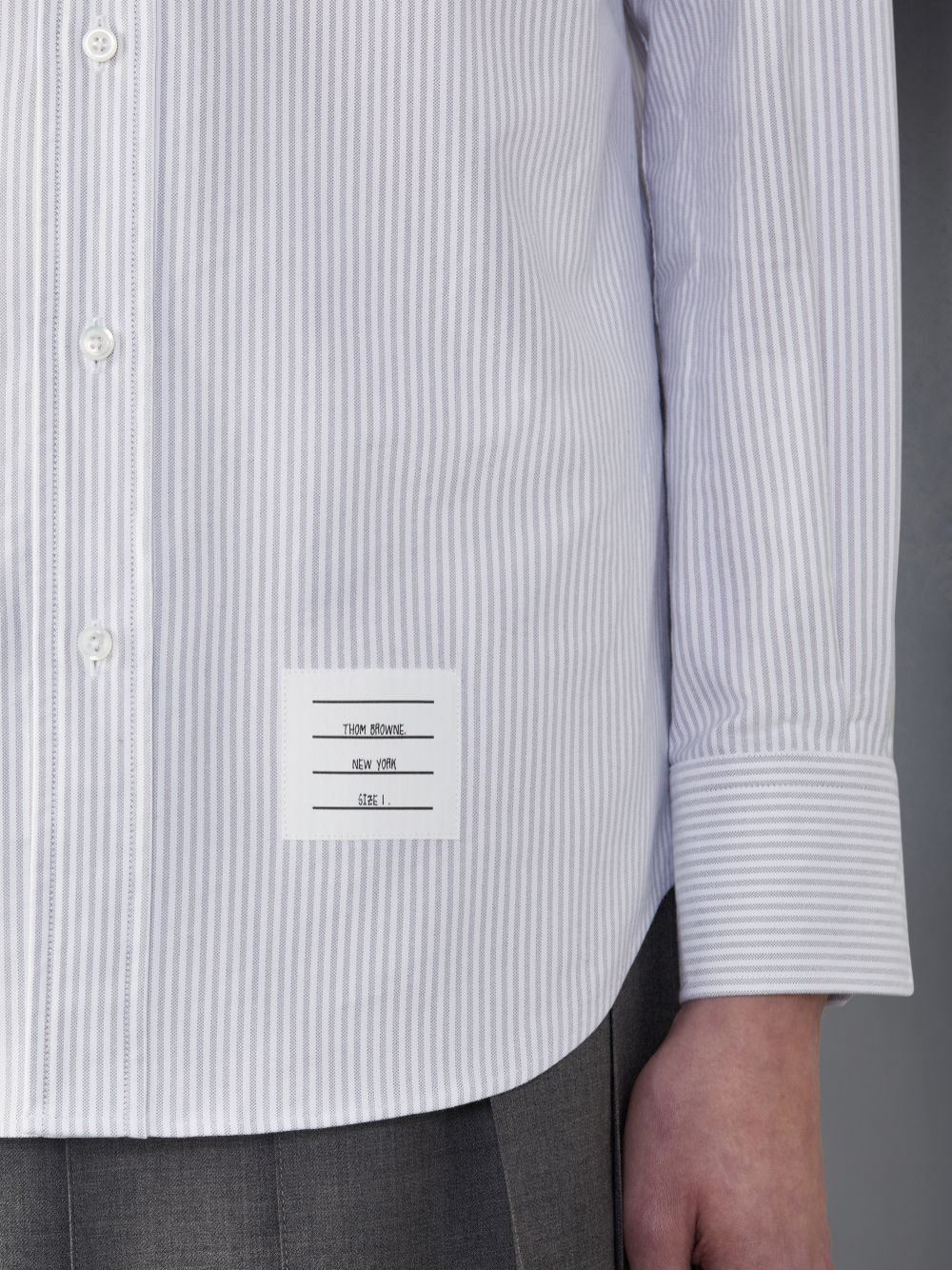 Chemises Thom Browne Stripe Oxford Rose Homme Grise | VTH81W74584