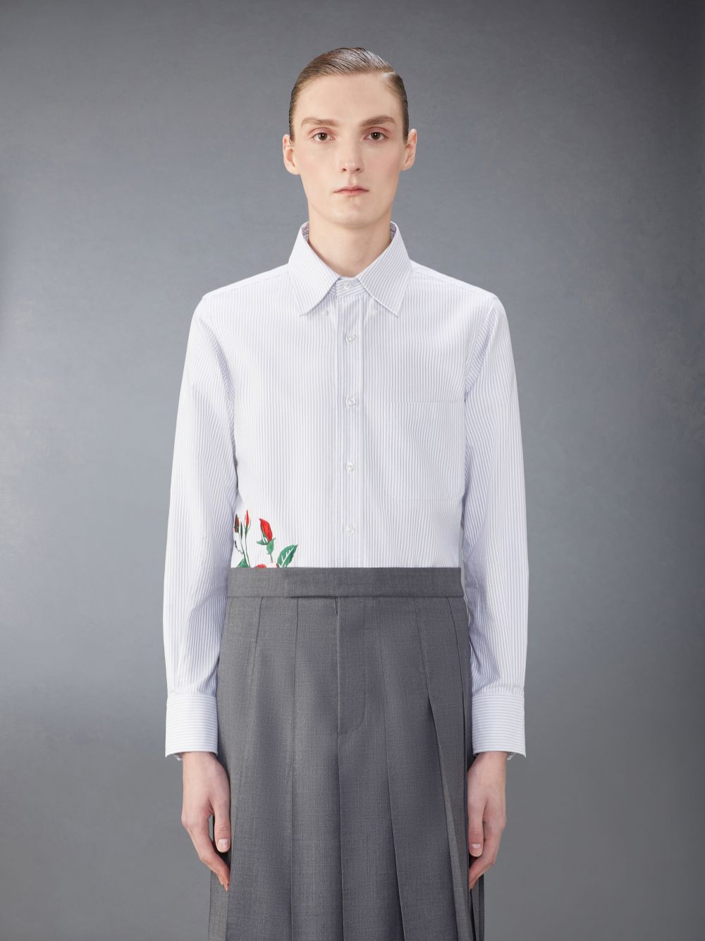 Chemises Thom Browne Stripe Oxford Rose Homme Grise | VTH81W74584