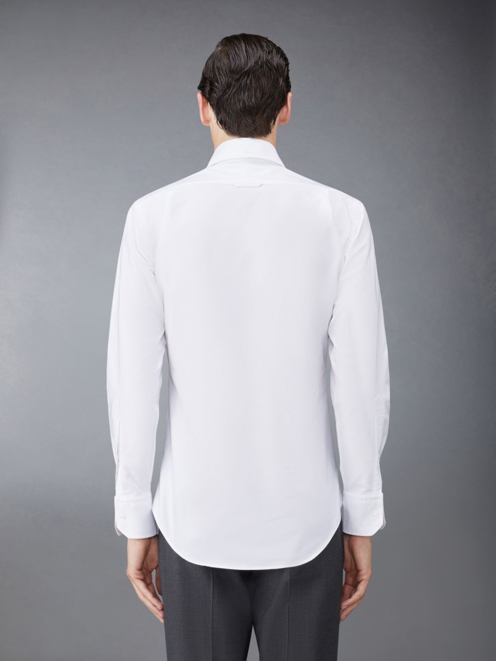 Chemises Thom Browne White Cotton Oxford Grosgrain Placket Homme Blanche | NSH55U17378