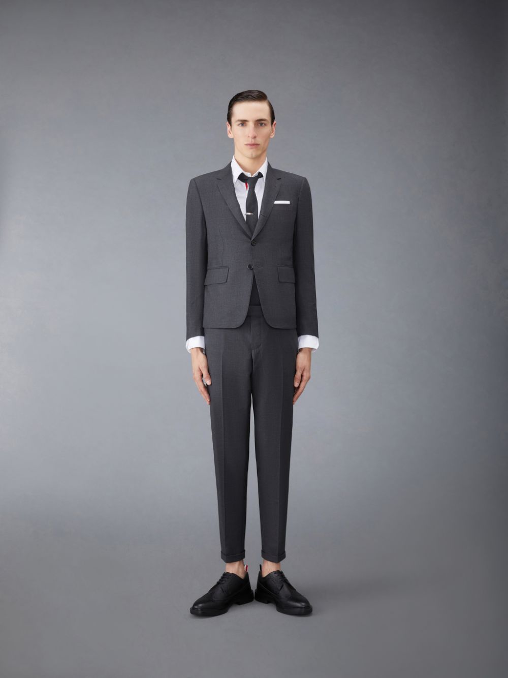 Chemises Thom Browne White Cotton Oxford Grosgrain Placket Homme Blanche | NSH55U17378