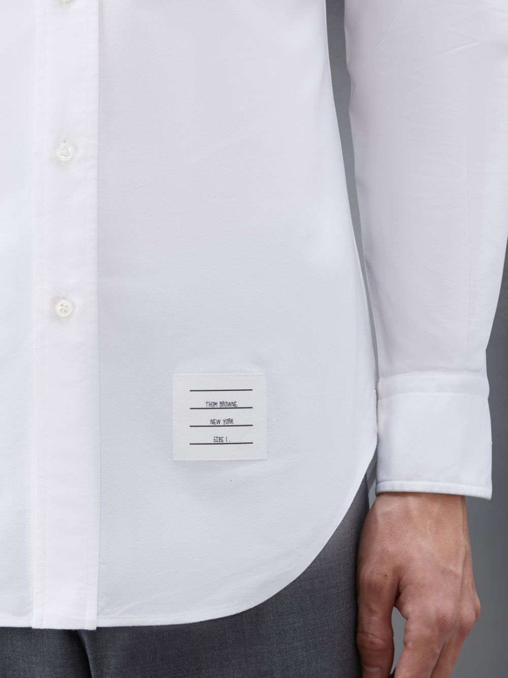 Chemises Thom Browne White Oxford Striped Grosgrain Armband Classic Homme Blanche | KYO27S32958