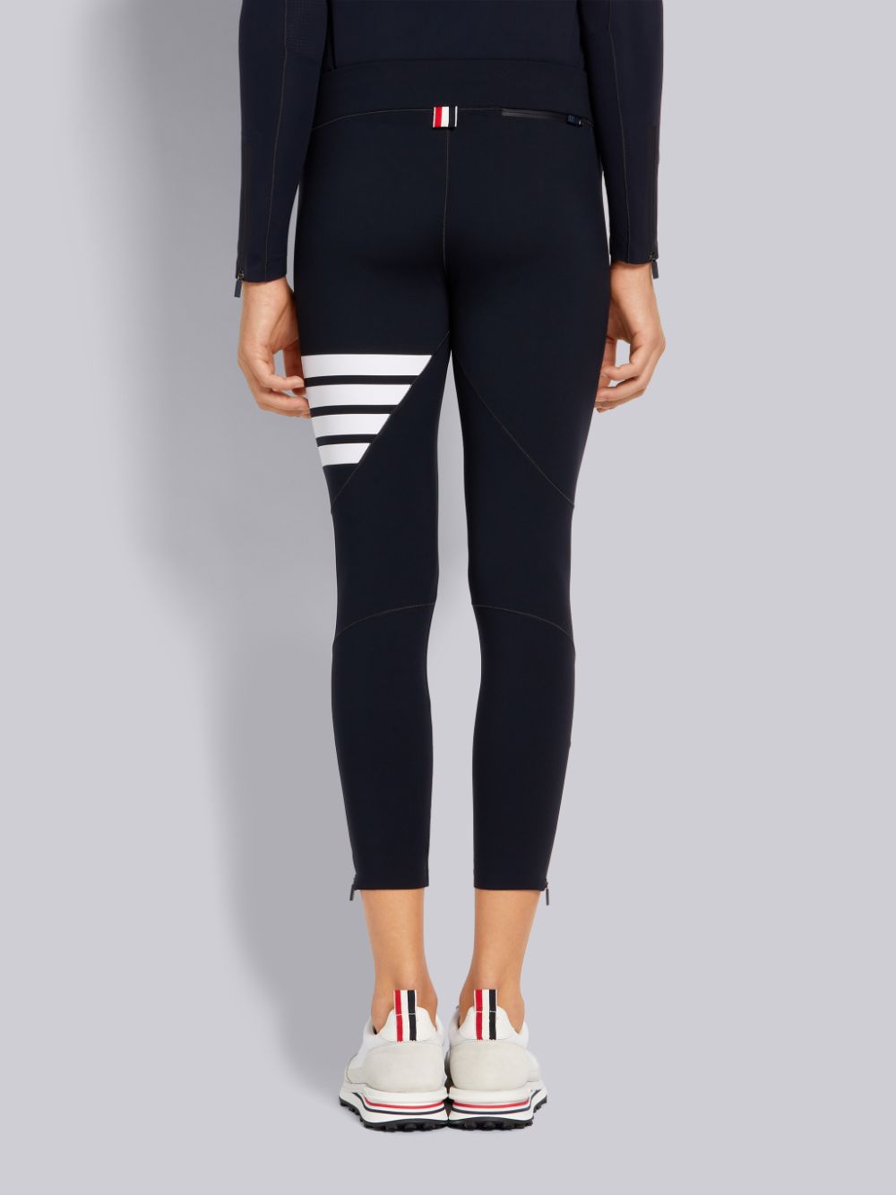 Collant Thom Browne Polyamide Stretch Interlock 4-Bar Stripe Compression Homme Bleu Marine | QNN39E43058