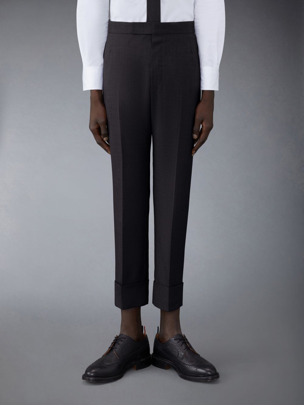 Costumes Thom Browne CHARCOAL SUPER 120'S WOOL TWILL CLASSIC AND TIE Homme Noir | CBH71J96242