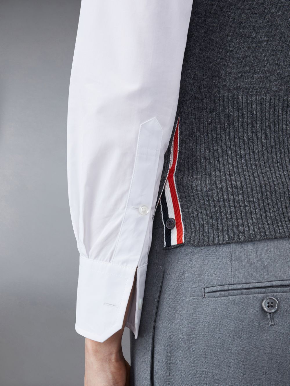 Gilet Thom Browne Cashmere 4-Bar Classic Shell Top Femme Grise | UXE72X34263