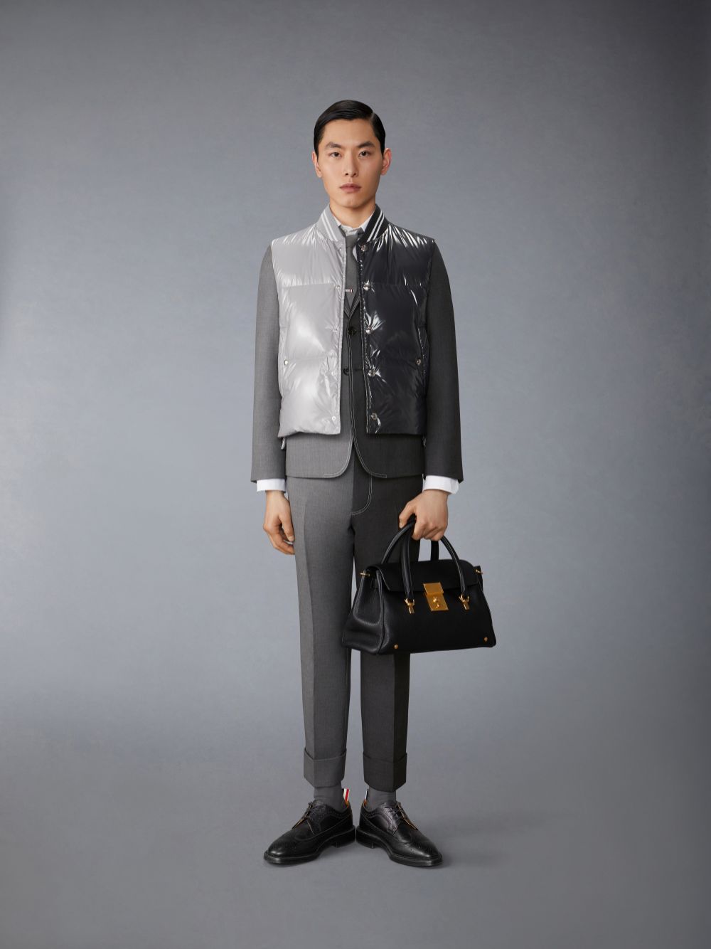 Gilet Thom Browne Funmix Glossy Tech Down Fill Homme Jaune | NFI33I91616
