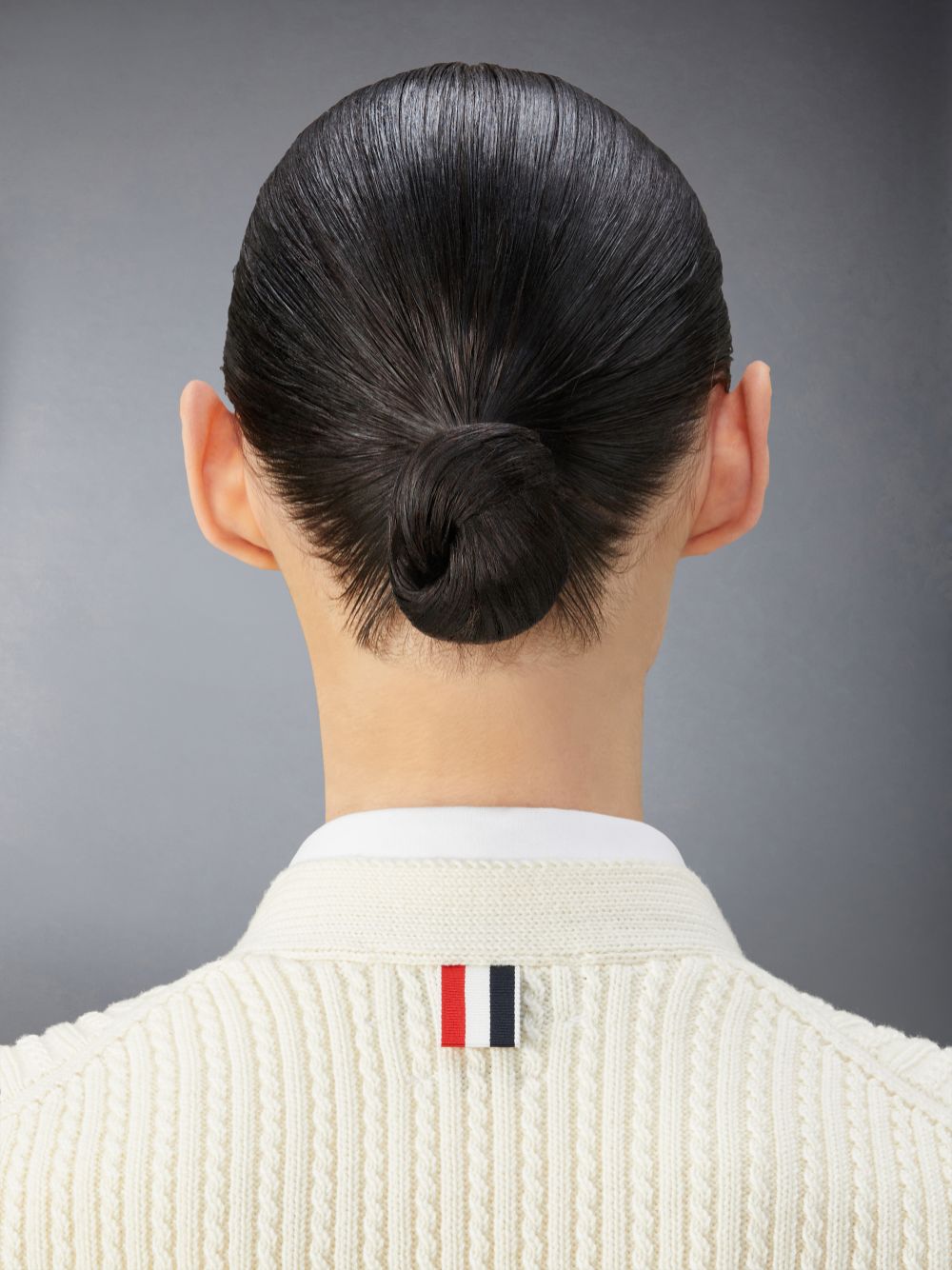Gilet Thom Browne Merino Wool 4-Bar Cropped Cable Cardigan Femme Blanche | XOS49B01794
