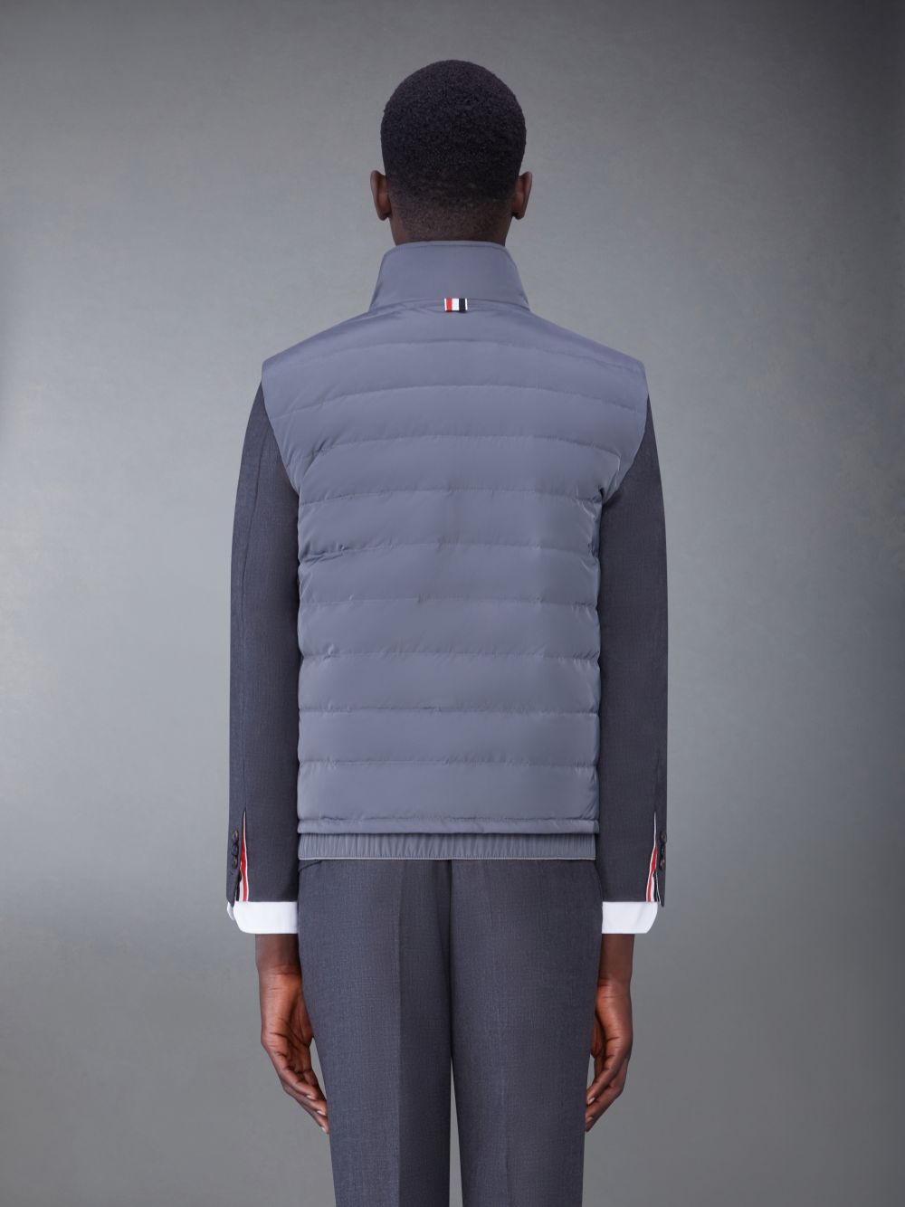 Gilet Thom Browne Poly Twill 4-Bar Down Ski Homme Grise | XOM12B72183