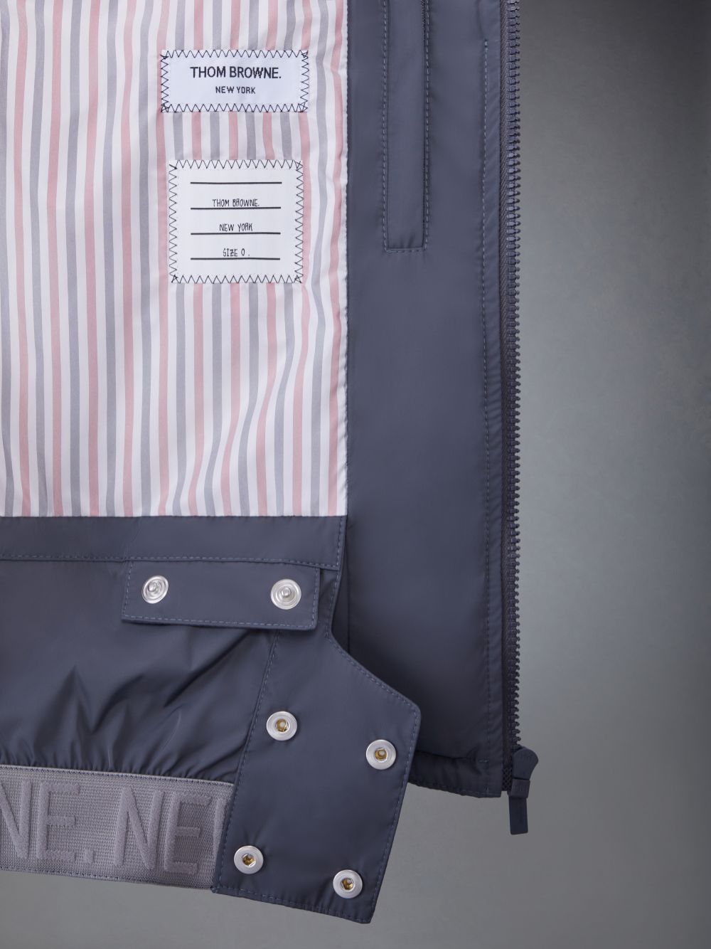 Gilet Thom Browne Poly Twill 4-Bar Down Ski Homme Grise | XOM12B72183