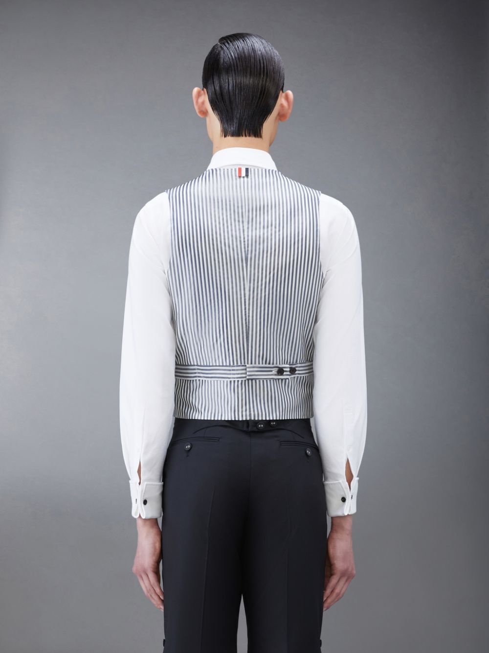 Gilet Thom Browne Twill Tipping Classic Homme Noir | YTA53A54552