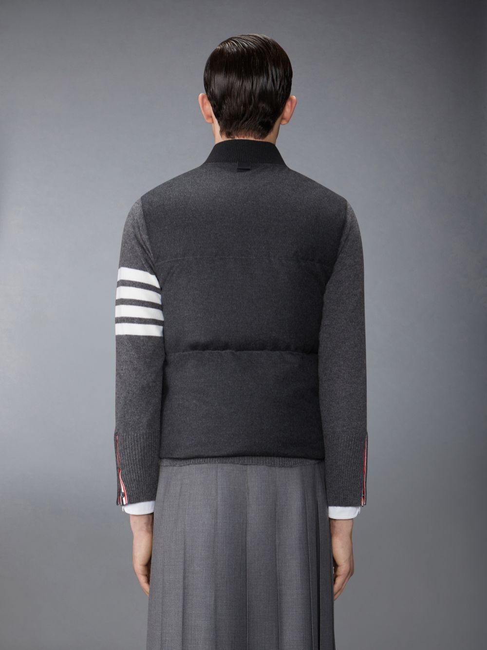 Gilet Thom Browne Wool Flannel Down Fill Homme Grise | WDF38N93463
