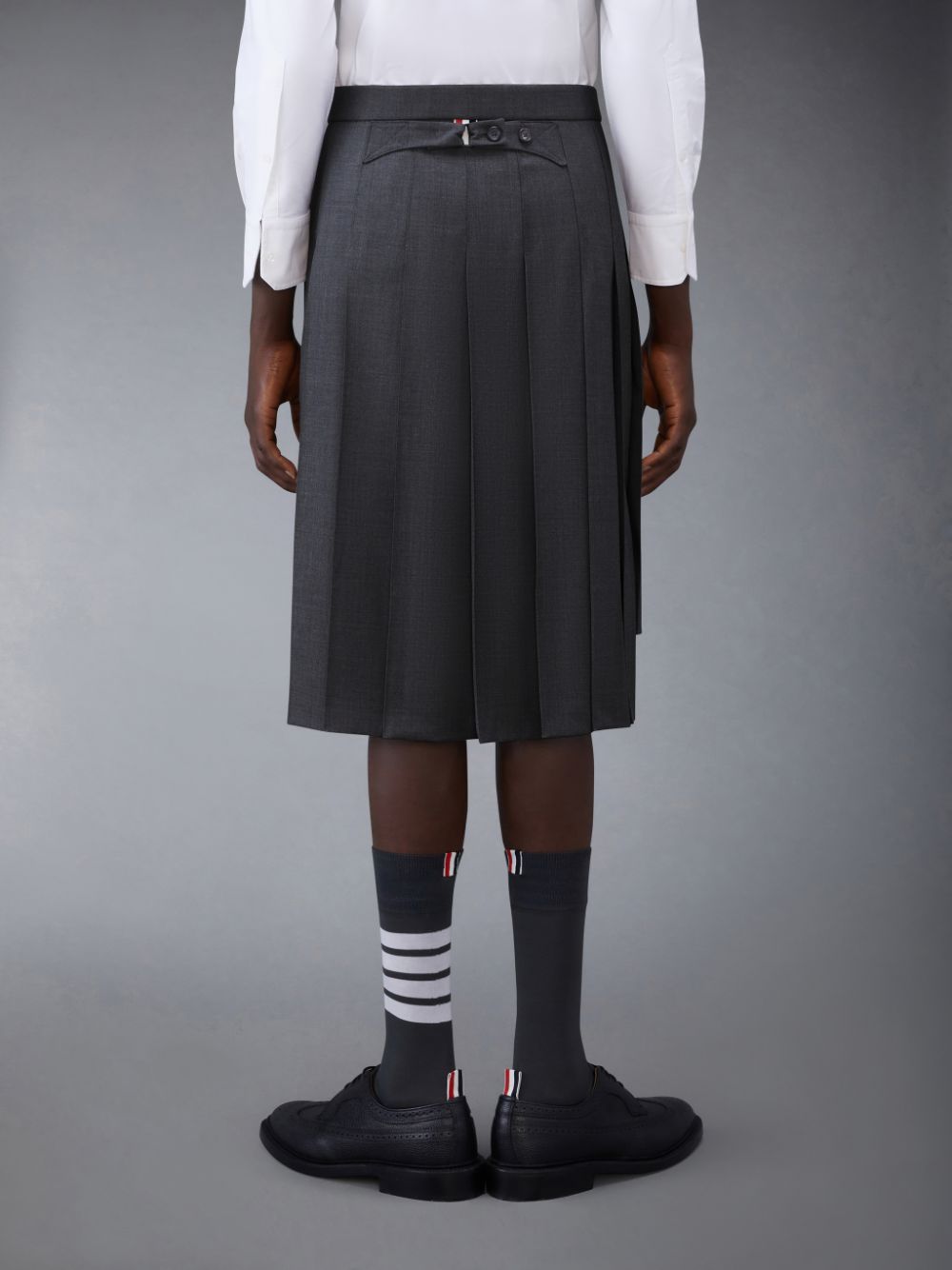 Jupes Thom Browne Classic Twill Pleated Homme Grise | TMR49C33451