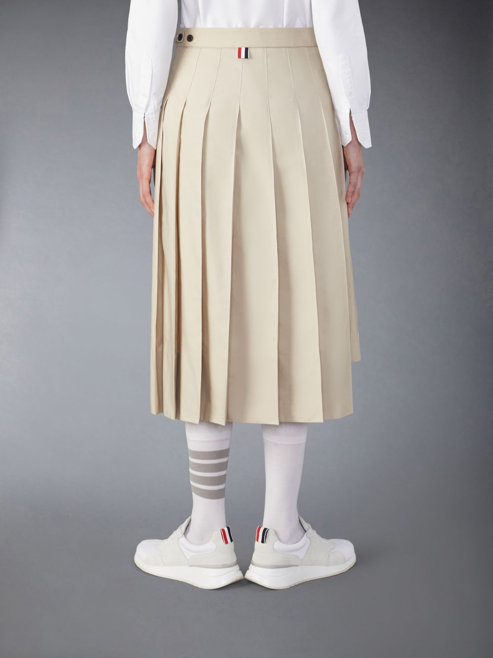Jupes Thom Browne Classic Typewriter Midi Pleated Femme Beige | XXH92W55391
