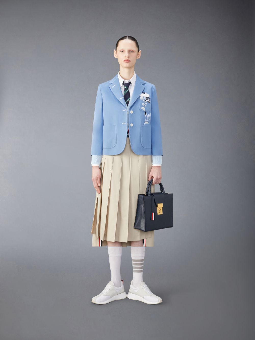 Jupes Thom Browne Classic Typewriter Midi Pleated Femme Beige | XXH92W55391