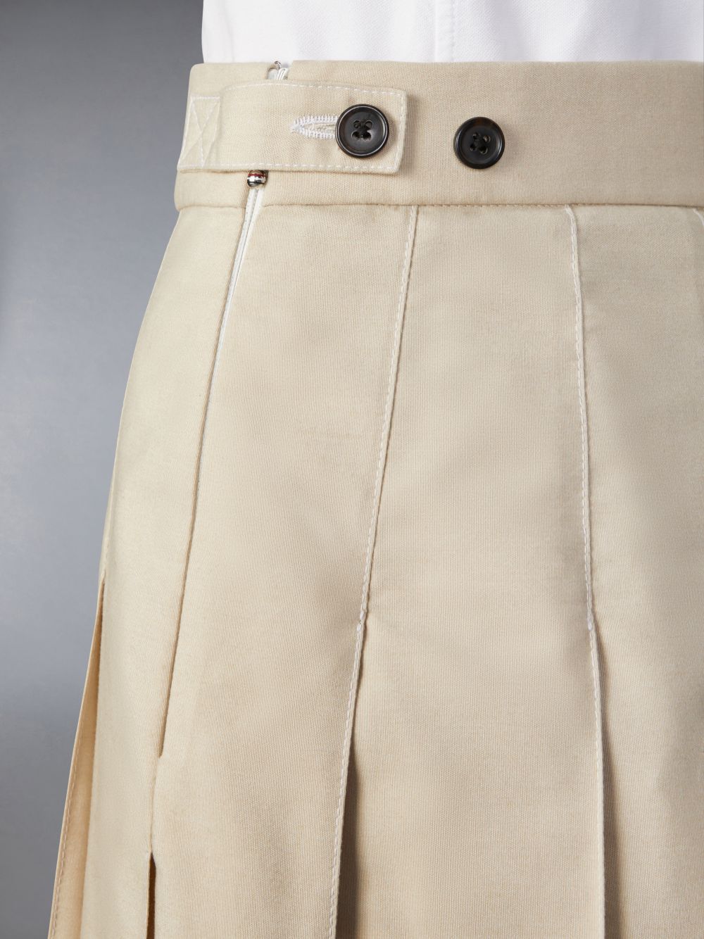 Jupes Thom Browne Classic Typewriter Midi Pleated Femme Beige | XXH92W55391