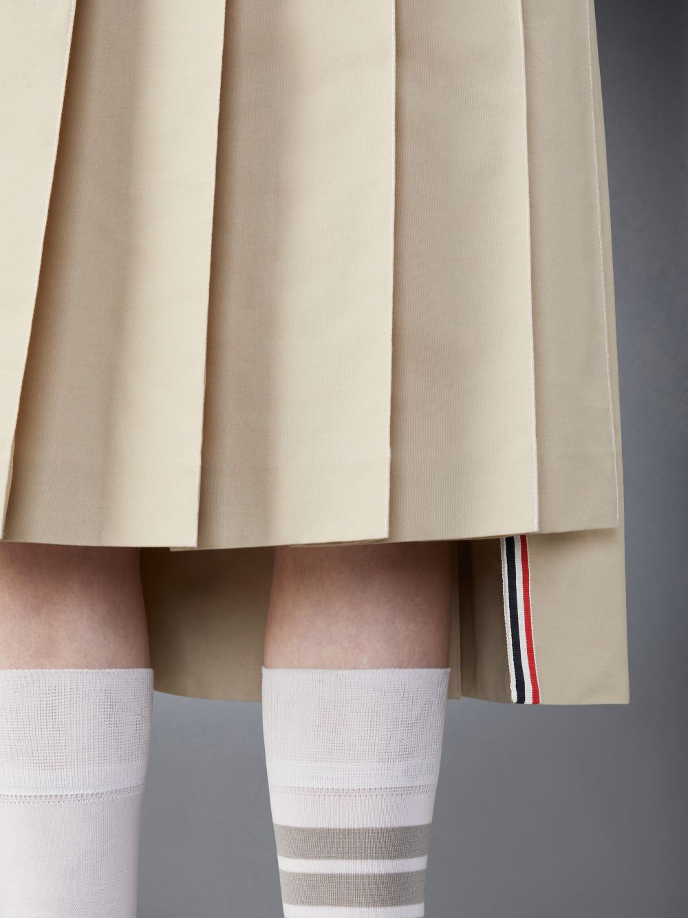 Jupes Thom Browne Classic Typewriter Midi Pleated Femme Beige | XXH92W55391