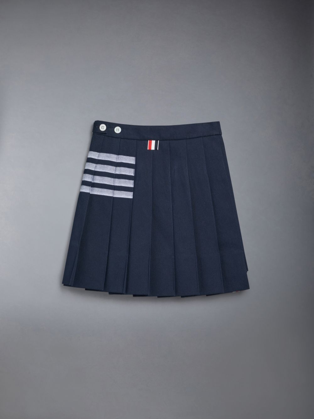 Jupes Thom Browne Cotton 4-Bar Pleated Mini Fille Bleu | HJG04O41437