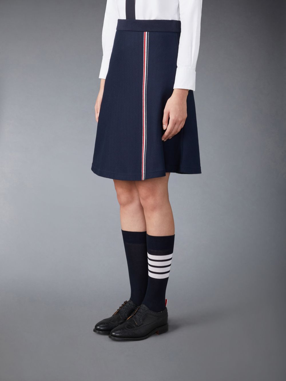 Jupes Thom Browne Cotton Midi Flare Femme Bleu | YEY82X44250