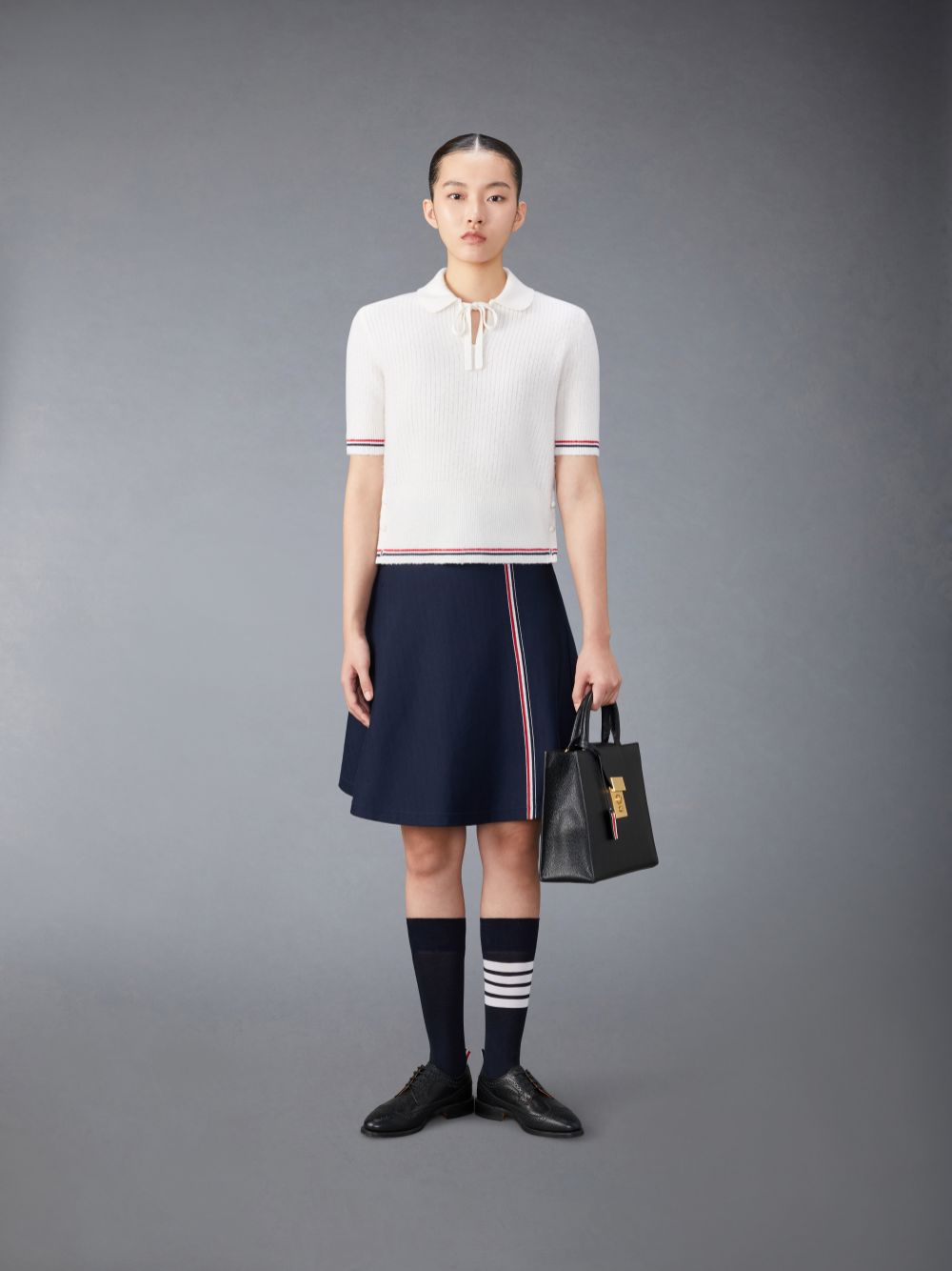 Jupes Thom Browne Cotton Midi Flare Femme Bleu | YEY82X44250