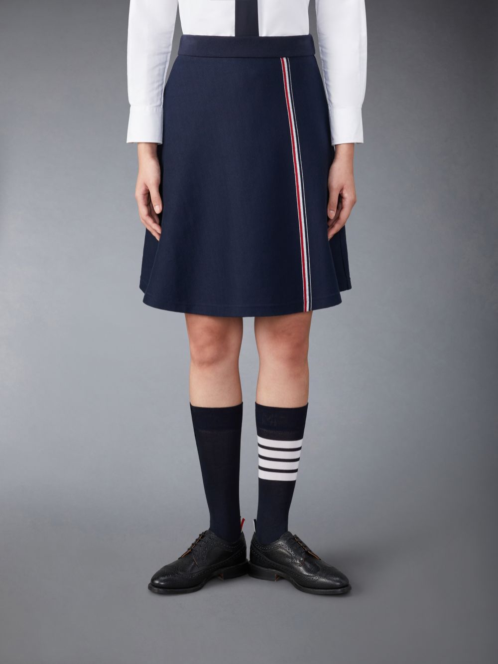 Jupes Thom Browne Cotton Midi Flare Femme Bleu | YEY82X44250