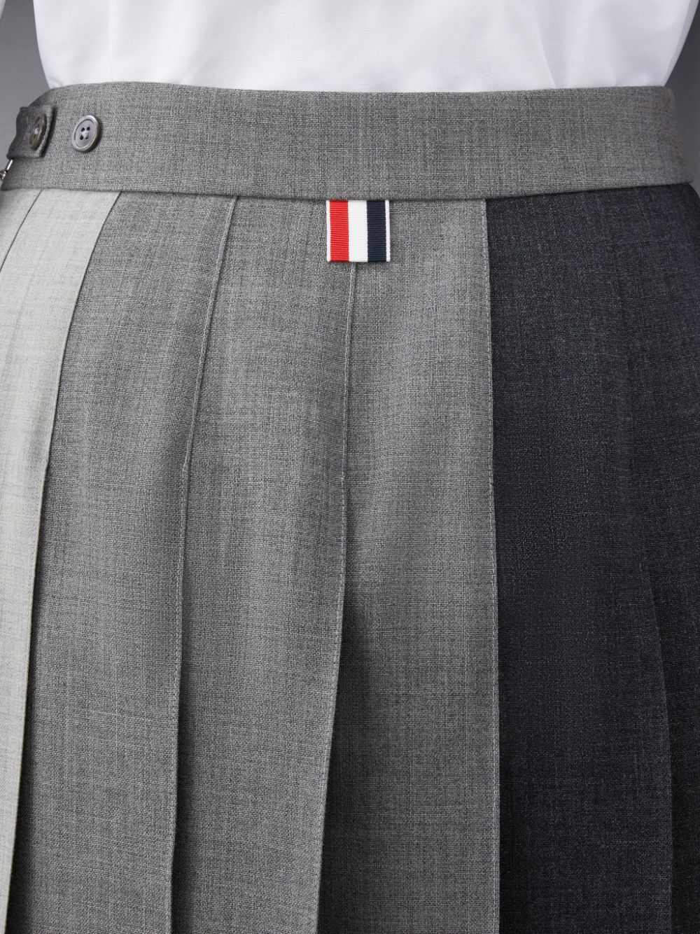 Jupes Thom Browne Funmix Wool Fresco Pleated Mini Femme Grise | LLM77M75449