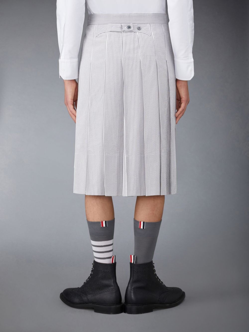 Jupes Thom Browne Seersucker Classic Pleated Homme Grise | TRC12L77024