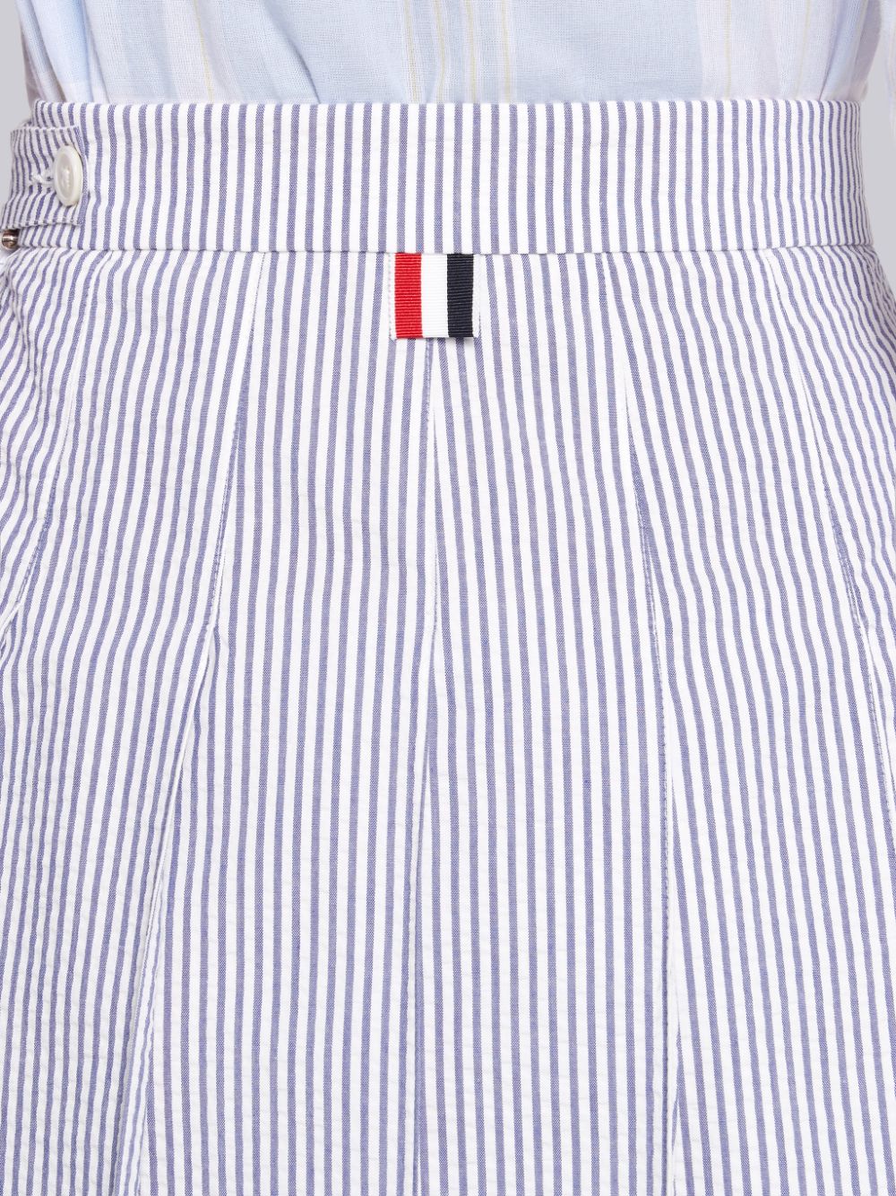 Jupes Thom Browne Seersucker Pleated Mini Femme Bleu Marine | CZX90S70840