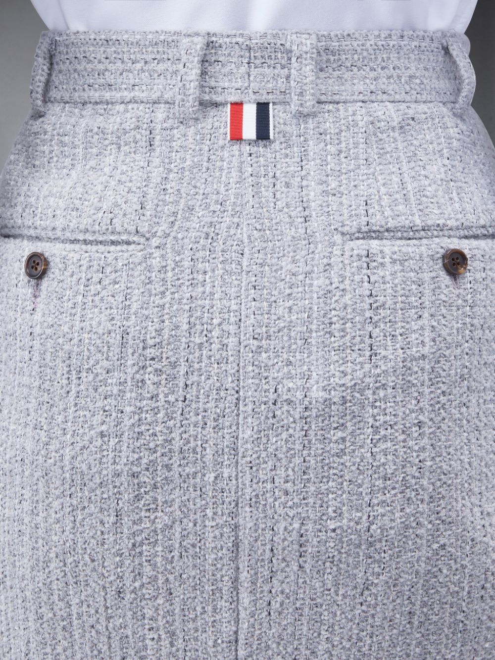 Jupes Thom Browne Tweed Fray High Waist Mini Femme Grise | TVD30G25647
