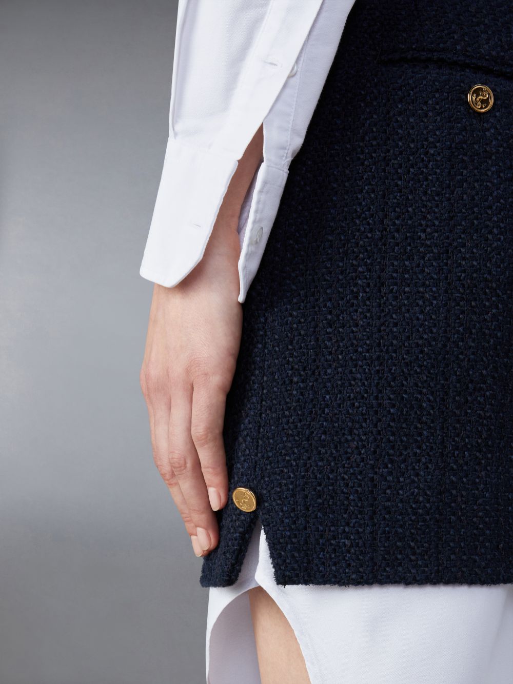 Jupes Thom Browne Tweed Mini Femme Bleu | NNE22F16391